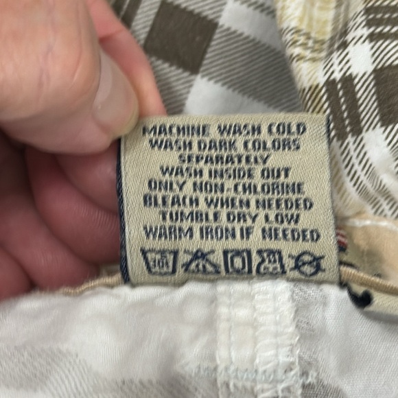 Phat‎ Farm Men's 36 Cargo Short Brown Yellow Plaid 100% Cotton Inseam 11" - Picture 9 of 11